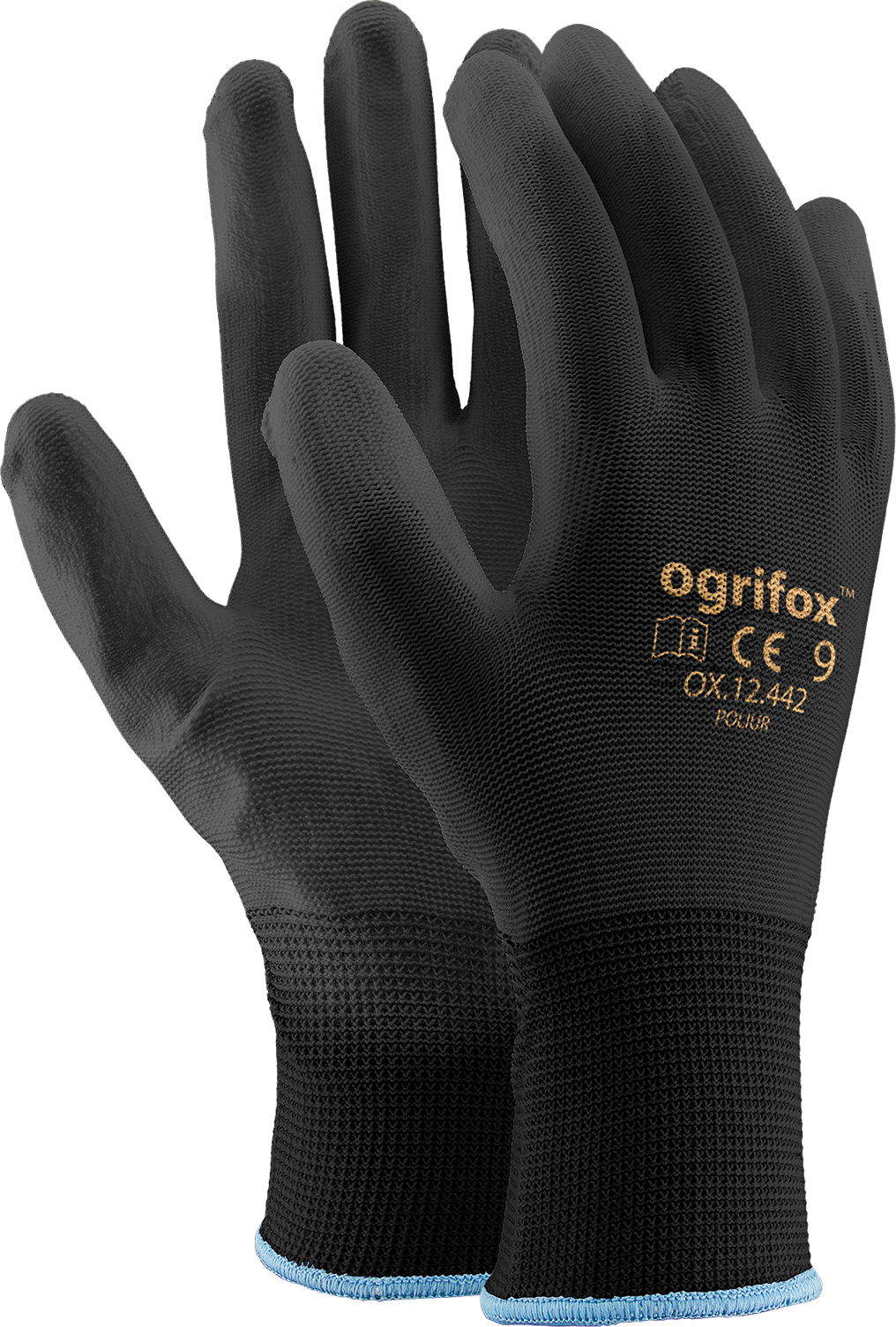 240 Paar Ogrifox-PU-Arbeitshandschuhe-Gr-7-10-schwarz