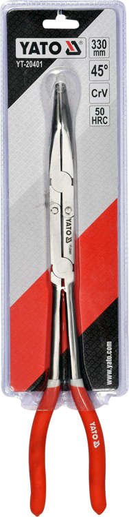 Profi Langbeckzange ​​​​​​​mit Gelenk 45° gebogen 330 mm von Yato YT-20401