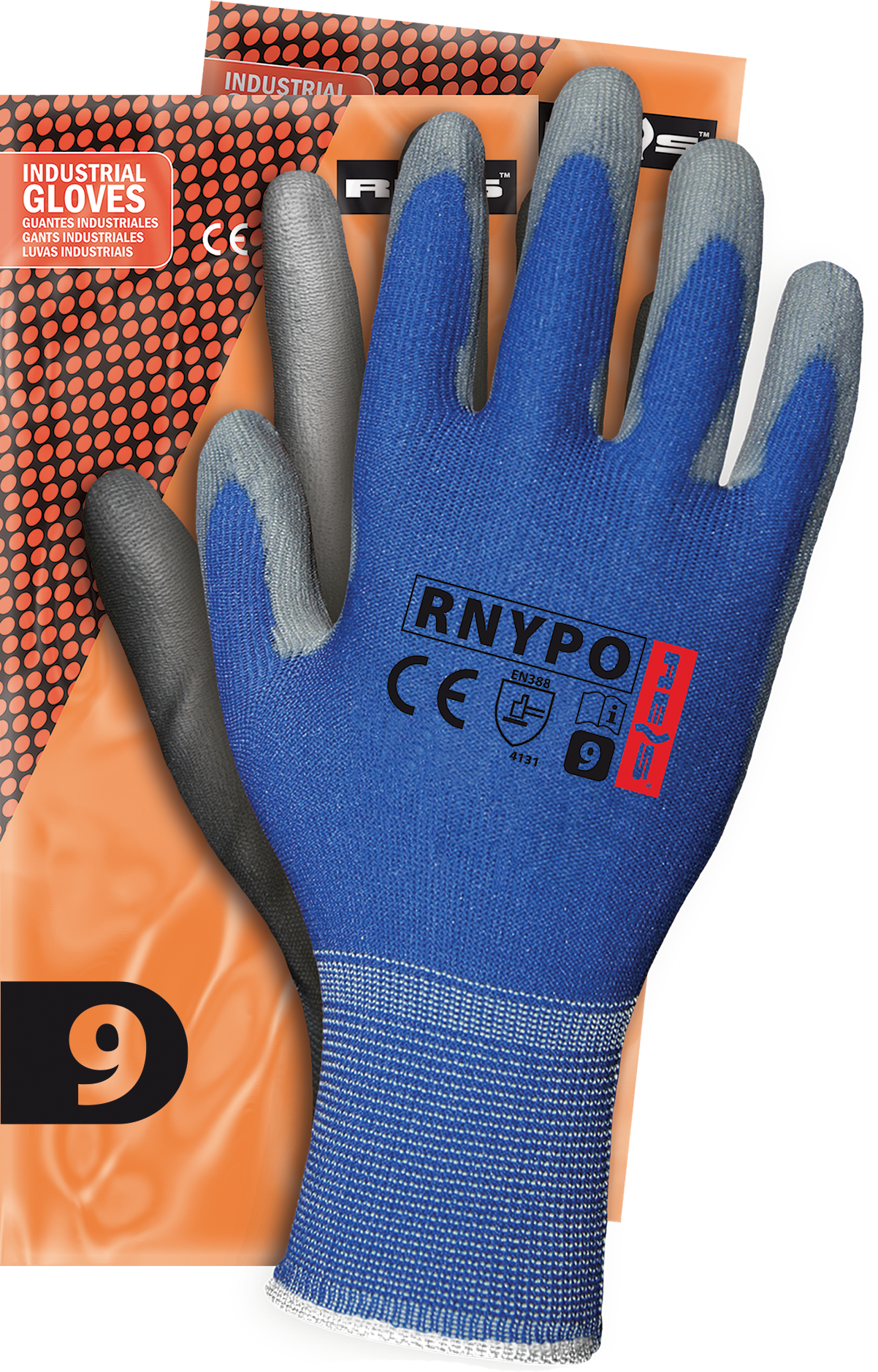 1 Paar Rnypo NS Arbeitshandschuhe PU Nylon Gr.7-8-9-10-11