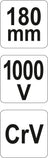 Profi Kombizange 180 mm mit VDE-Isolierung aus hochwertigem CrV-Stahl.