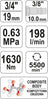 Yato Profi Druckluft-Schlagschrauber 3/4 1630 NM YT-09571