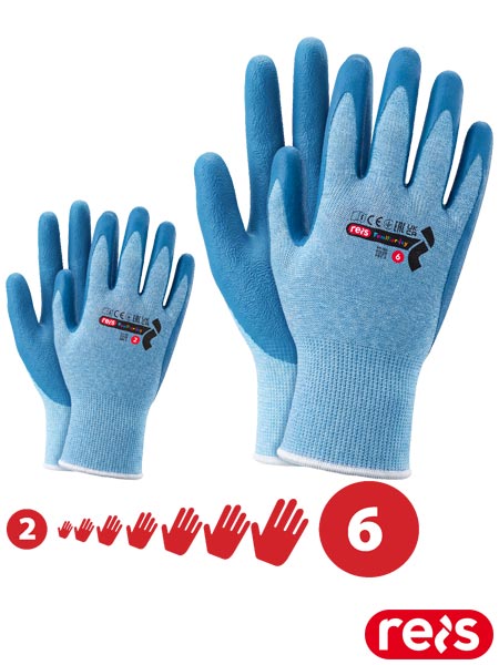 REIS FAMILIAR-JOY Kinder-Schutzhandschuhe Blau | 6er-Pack (Größen 2-6)