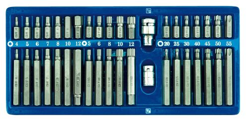 BITSATZ 40-TLG. Innensechskantschlüssel ,TORX, Vielzahn IM METALLKASTEN