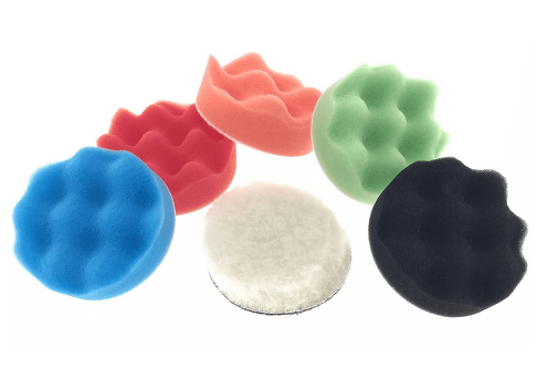 Polierscheiben Set Schaumstoff Microfaser Polierschwamm Klett 75mm Polier 6 tlg