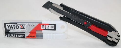 18 mm Cuttermesser mit 20 Abbrechklingen ultra scharf