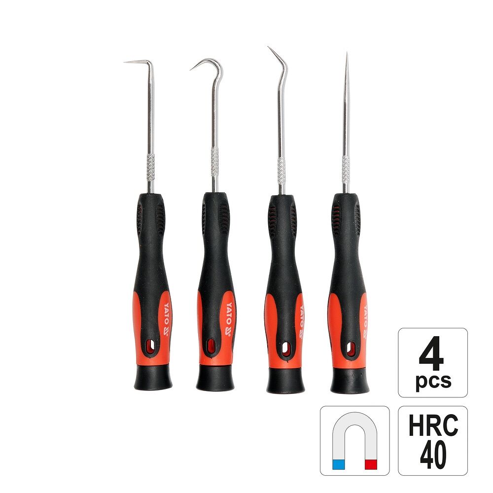 SW-Stahl Set Ganci E Spatole 4 Pezzi 94871L | Utensili Per Smontaggio Auto | Punte Dritte E Curve Con Impugnatura In Plastica