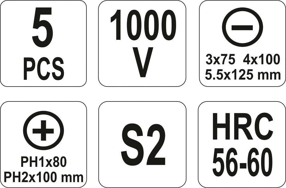 VDE Schraubendrehersatz 5 Teilig YT-2827