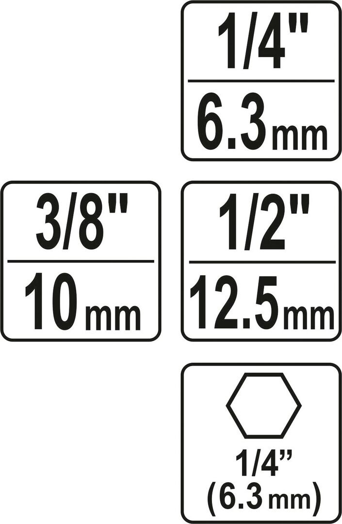 3 tlg. Stecknuss Adapter für Akkuschrauber Bohrmaschine