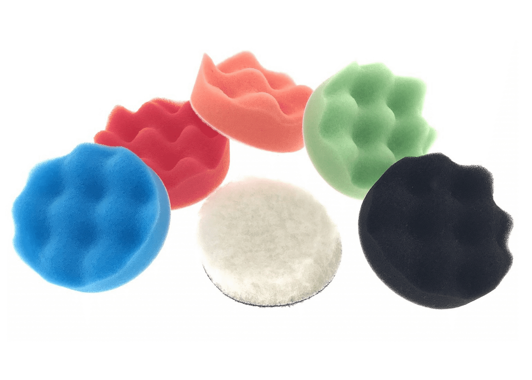 Polierscheiben Set Schaumstoff Microfaser Polierschwamm Klett 75mm Polier 6 tlg