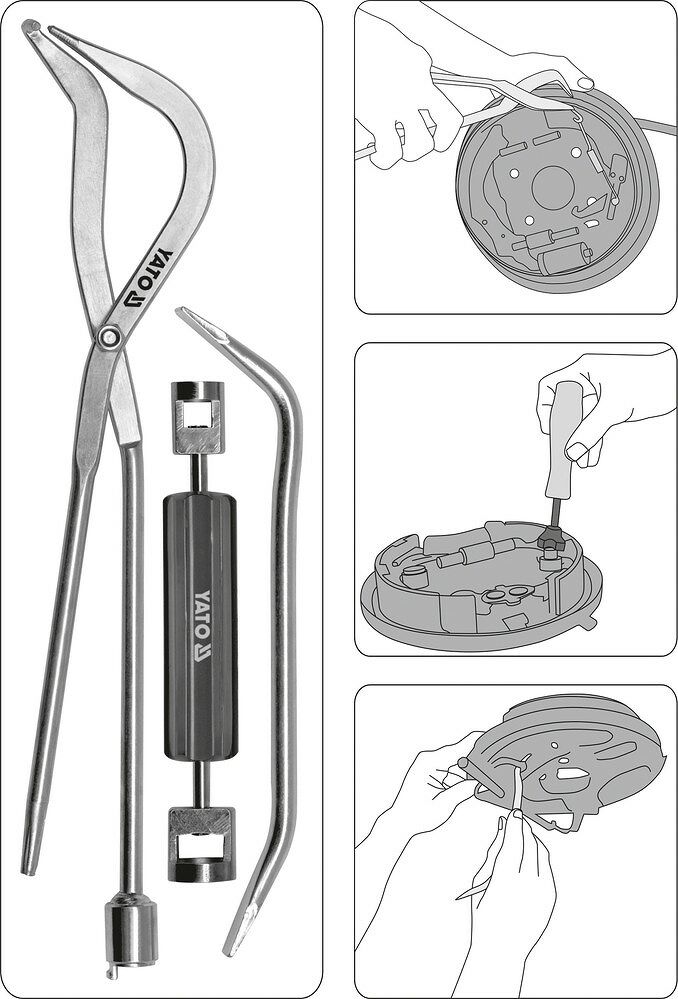 3 tlg. Bremstrommel Trommelbremsen Werkzeug