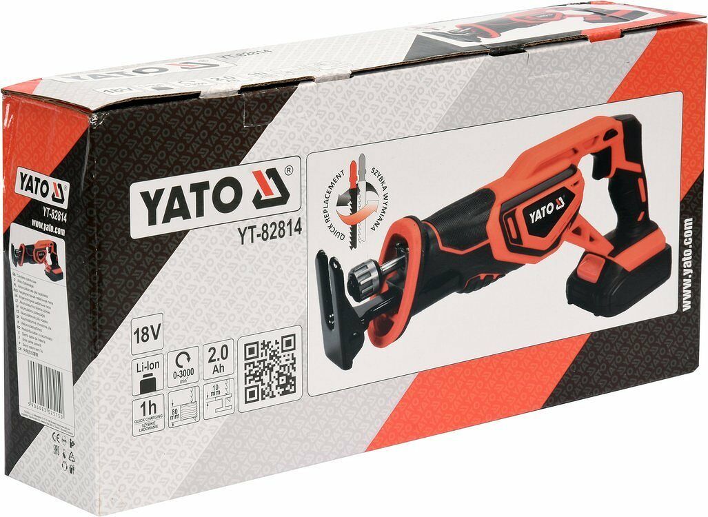 18 V Profi Akku Säbelsäge von Yato YT-82814 Set inkl. Akku & Ladegerät