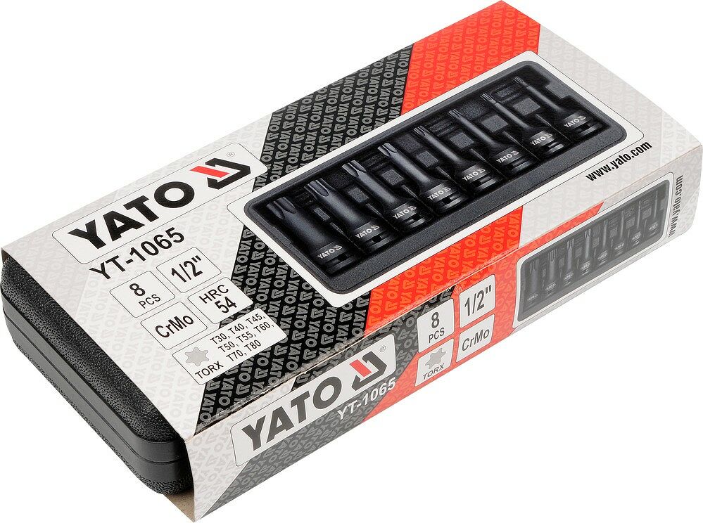 Yato 8 tlg. Torx T30-T80 Schlagschrauber CrMo 1/2