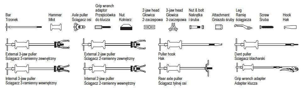 YT-25391 Yato Gleithammer Abzieher 16-TLG