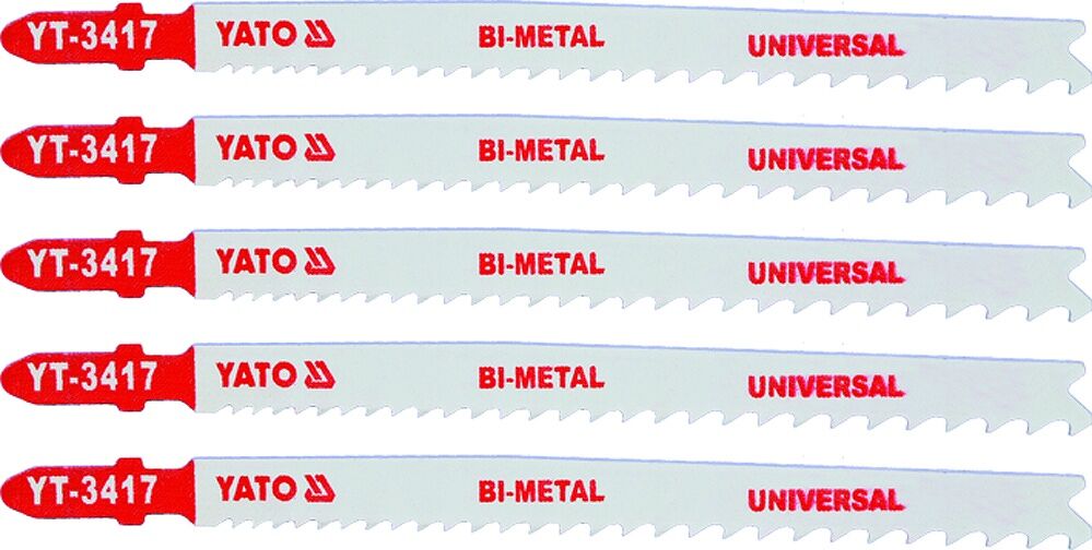 5 tlg. Stichsägeblätter T-Schaft 10-5 Tpi Bi-Metall Yt-3417 Universal