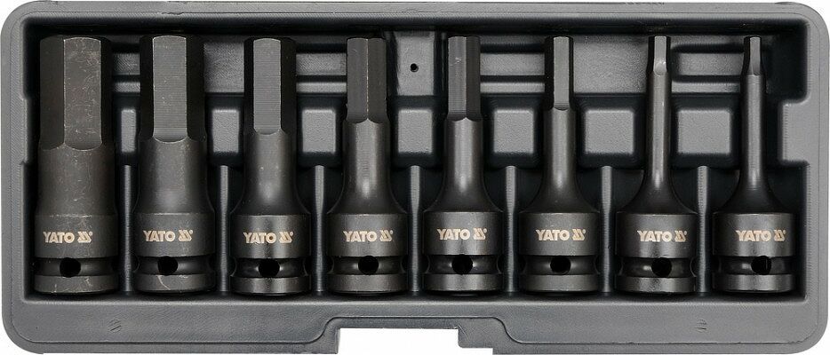 Yato 8 tlg. Satz Innen Sechskannt  6-19 mm Schlagschrauber CrMo HEX