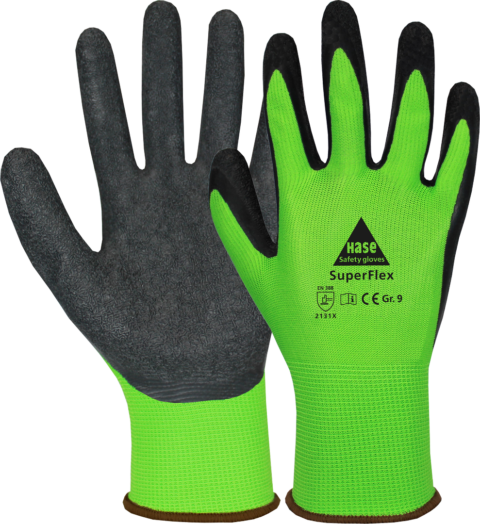 10 Paar Arbeitshandschuhe Super Flex Hase Safety Gloves