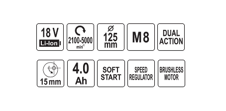 Yato Akku-Exzenterpolierer 18V – 125 mm