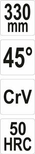  Profi Langbeckzange ​​​​​​​mit Gelenk 45° gebogen 330 mm von Yato YT-20401