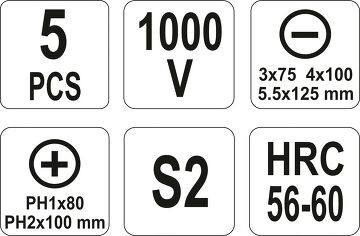 VDE Schraubendrehersatz 5 Teilig YT-2827