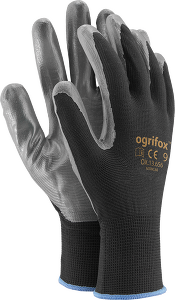 12 Paar Nitricar Arbeitshandschuhe Montagehandschuhe Nitril BS Gr. 8-10 Grau schwarz