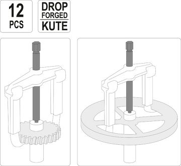 Profi ZAHNRAD- UND LAGERABZIEHER SET 100-250 MM, 12 IN 1 Yato YT-25105