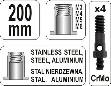 YT-36140 NIETMUTTERNZANGE 200MM M3-M6 Einnietmutter Nietmutternzange