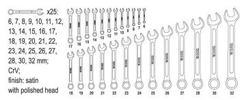 Yato Gabel Ringschlüssel Satz 8-32 25 tlg.