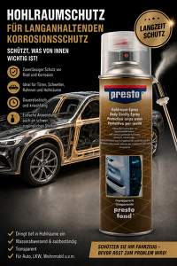 Presto Hohlraumversiegelung 500ml Effektiver Korrosionsschutz für Fahrzeuge