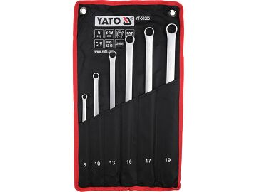 YATO YT-50385 Ratschenringschlüssel-Satz 6-teilig – Extra Lang, 8–19 mm, 90 Zähne